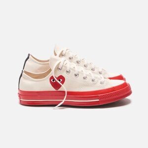 Converse Chuck 70 Low Comme des Garcons CDG Play Heart Red Egret size 12 NEW